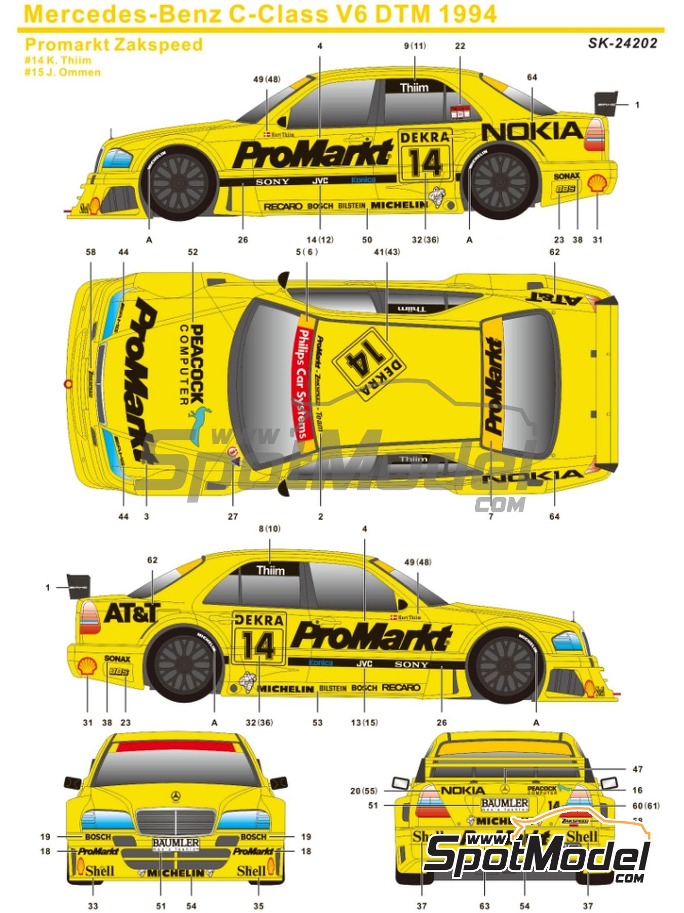 SK Decals SK24202: Marking / livery 1/24 scale - Mercedes-Benz C